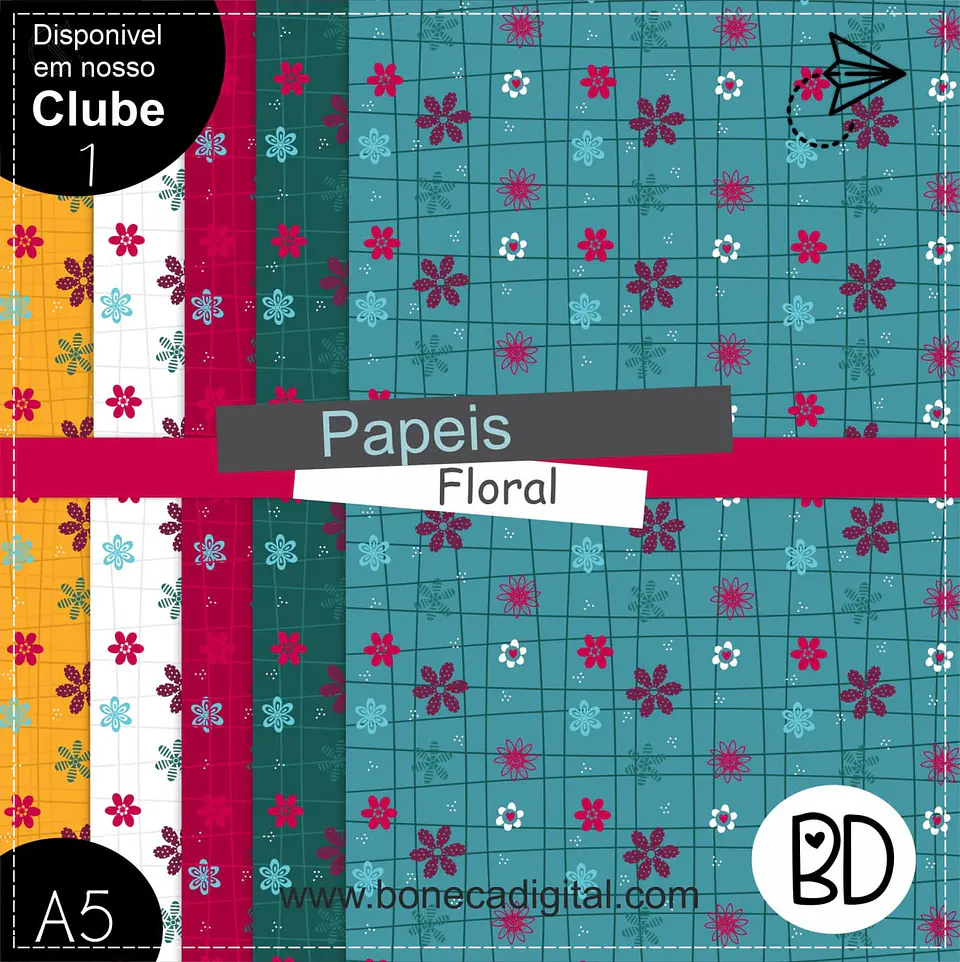 Kit Digital Papeis Floral 35 1