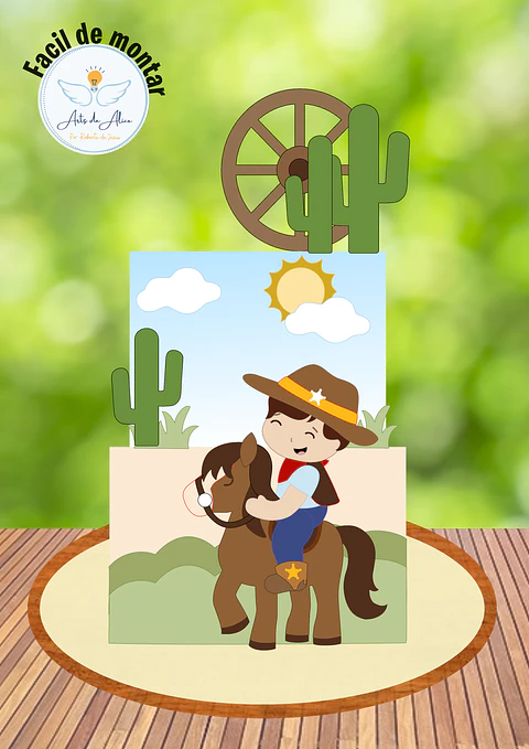 Arquivo de Corte Topo de Bolo Country Baby Cute Cowboy Cowgirl Boiadeira 10