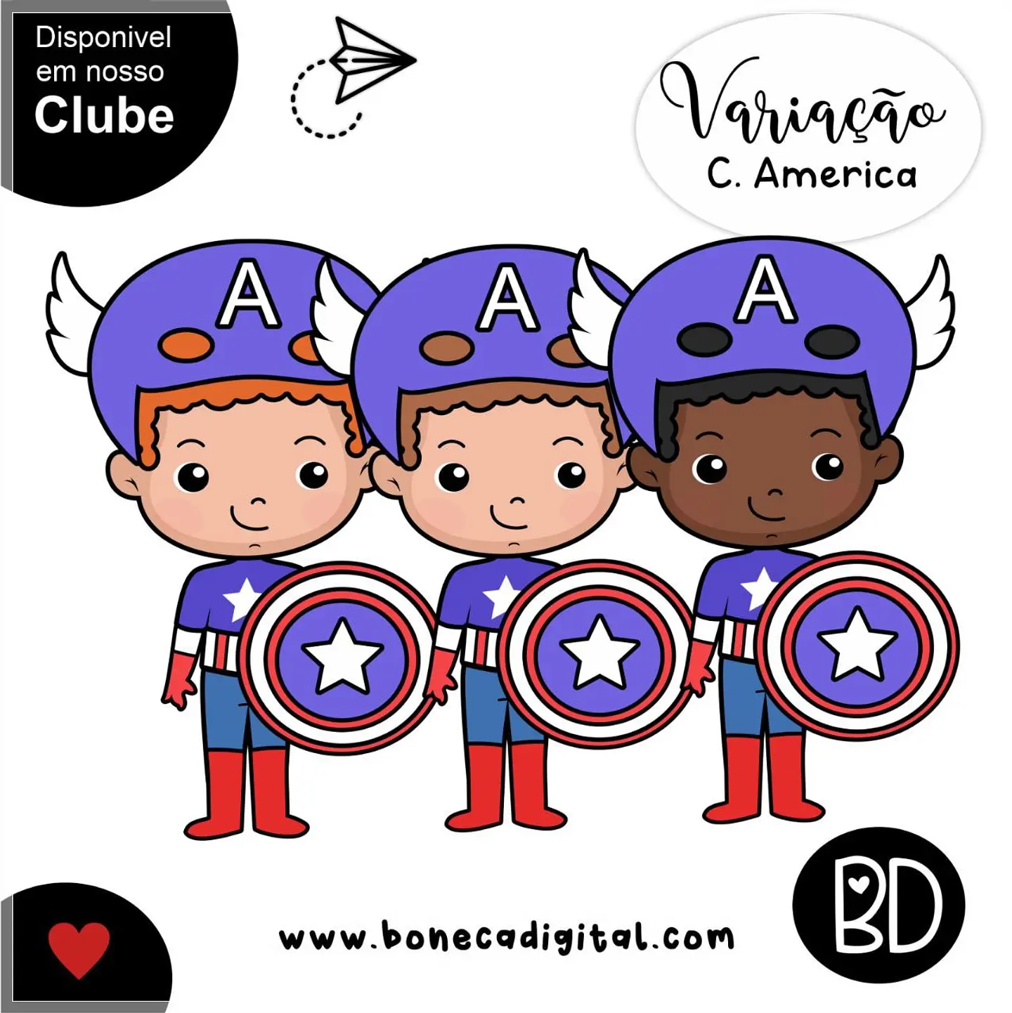 Kit Digital Capitão America Variações 12 1