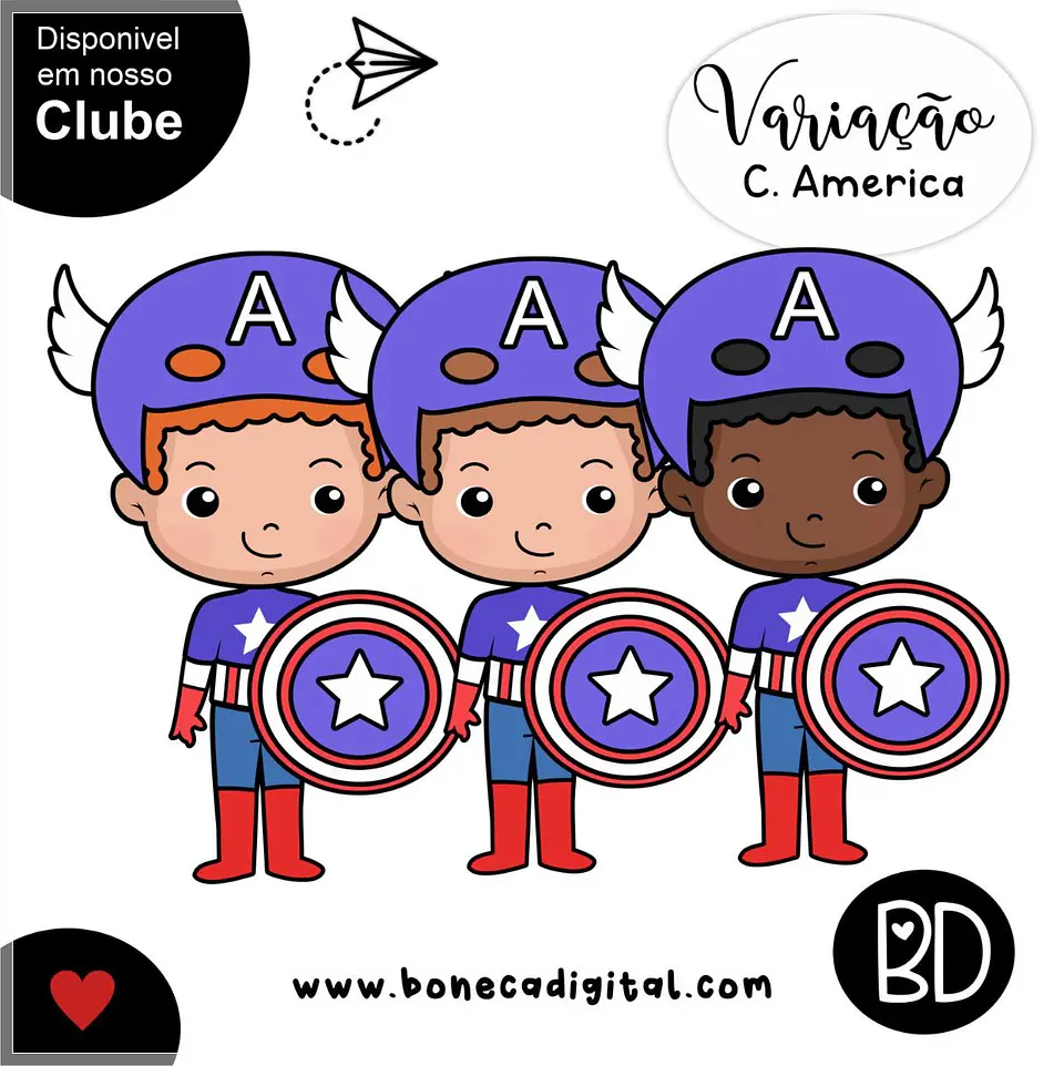 Kit Digital Capitão America Variações 12 1