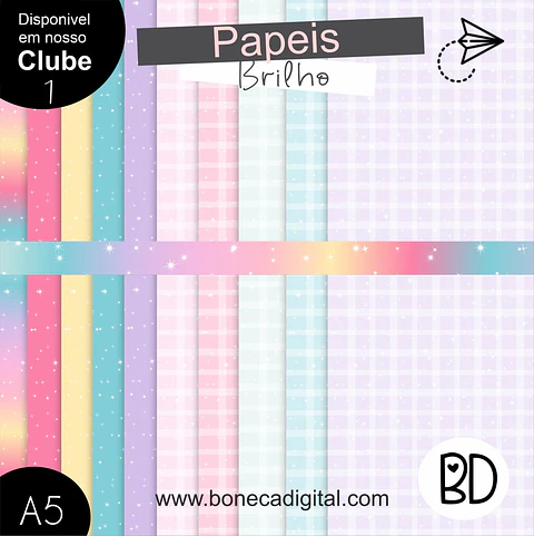 Kit Digital Papeis Brilho 24