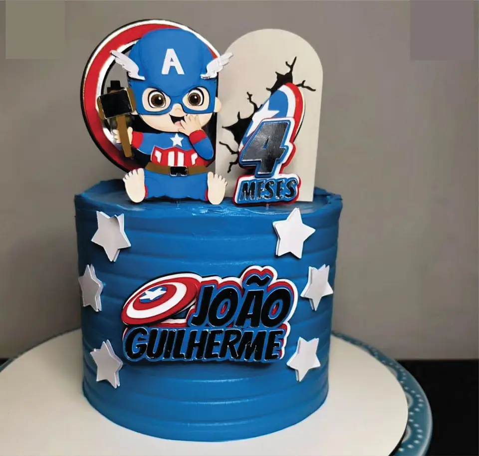 Arquivo de Corte Topo de Bolo Capitão América Baby Cute 11 1