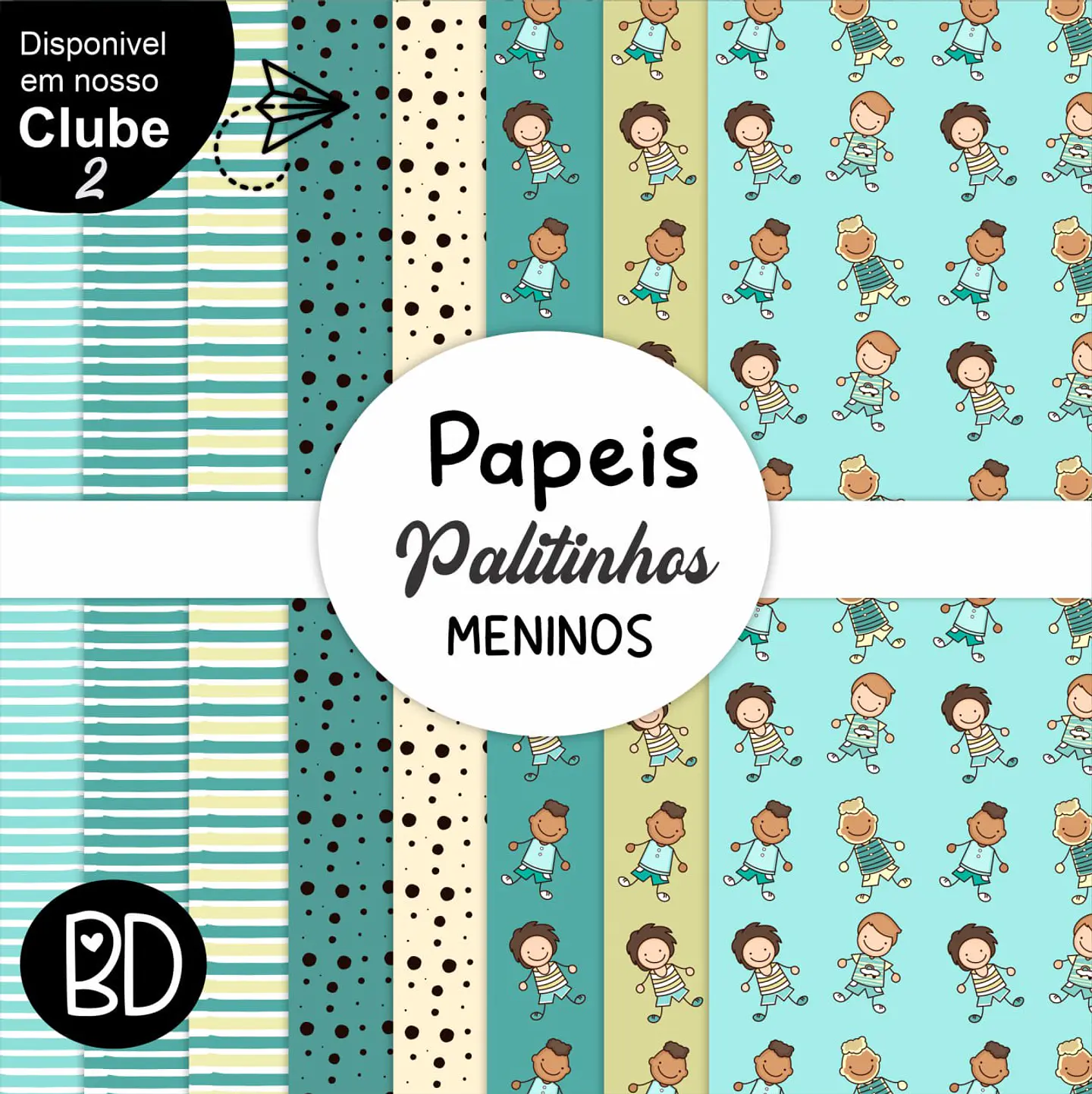 Kit Digital Papeis Palitinhos Meninos Paleta 2 92 1