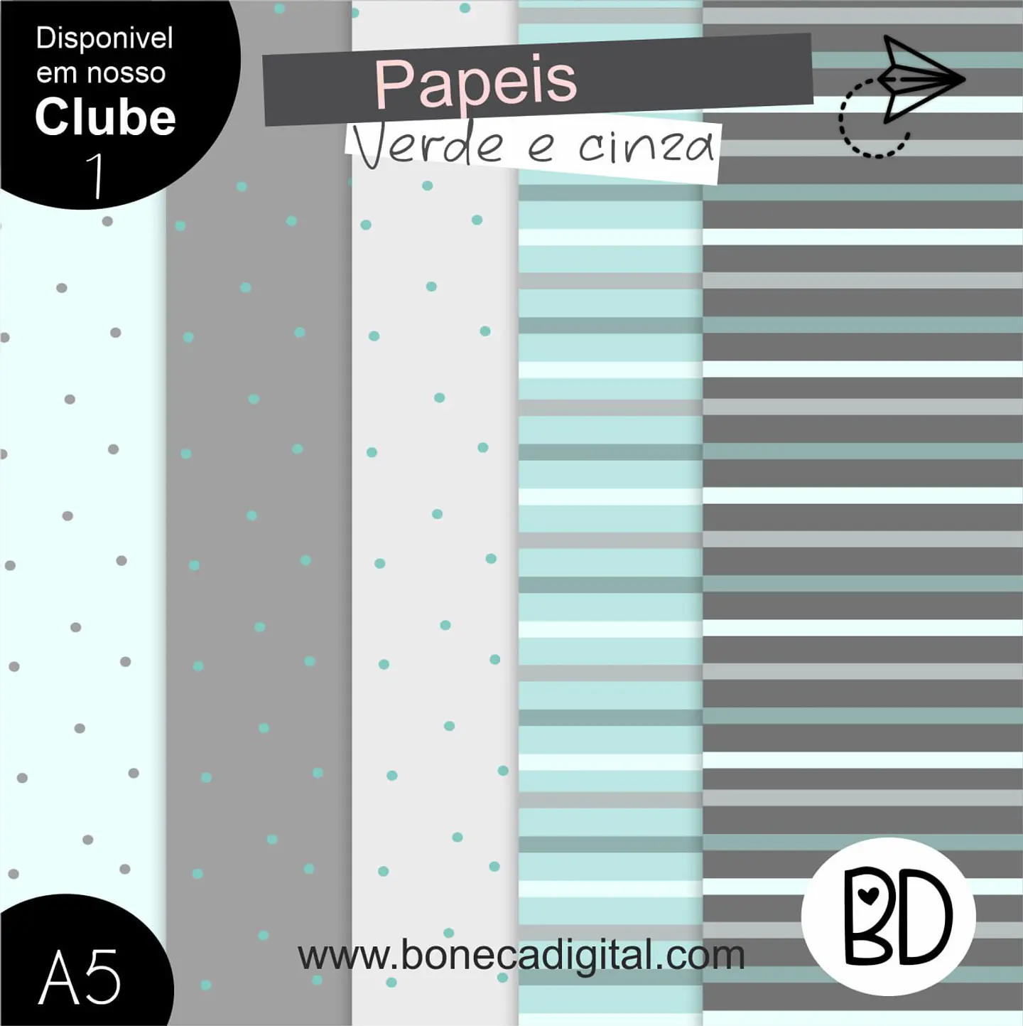 Kit Digital Papeis Paleta Baby Azul 90 1