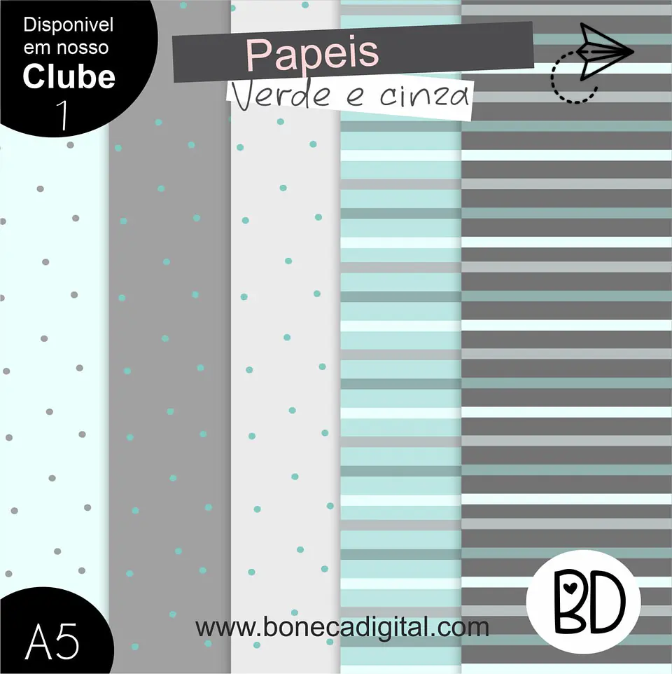 Kit Digital Papeis Paleta Baby Azul 90 1