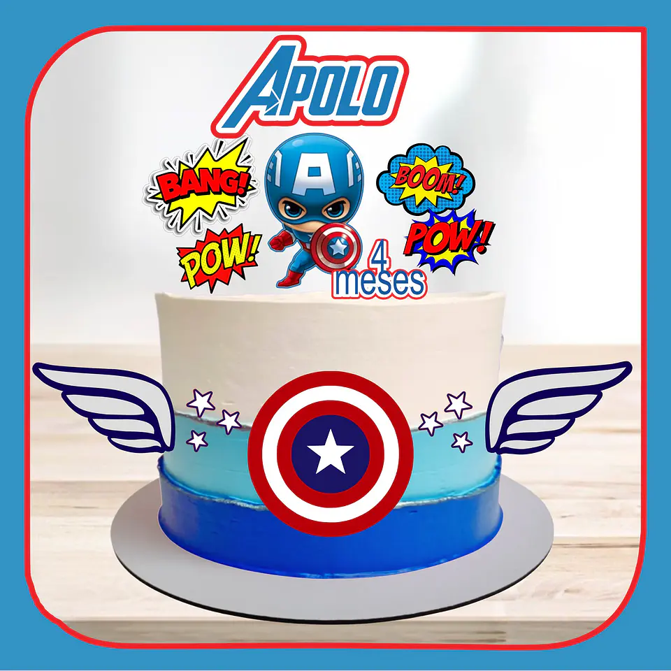 Arquivo de Corte Topo de Bolo Capitão América Baby Cute 3 1