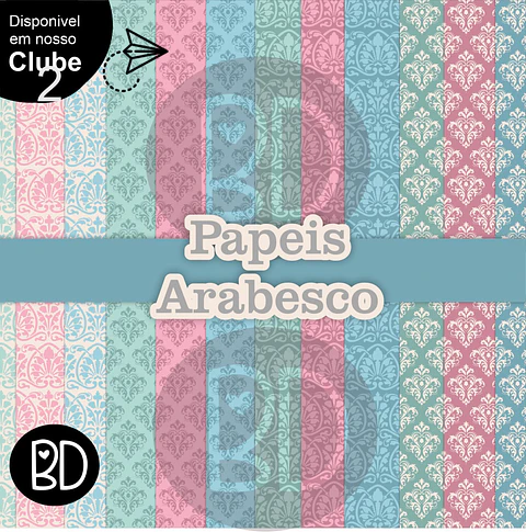 Kit Digital Papeis Arabescos 8