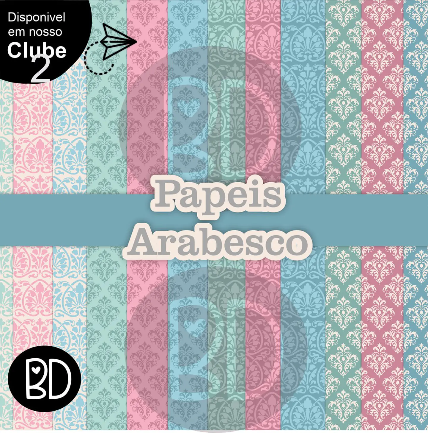 Kit Digital Papeis Arabescos 8 1