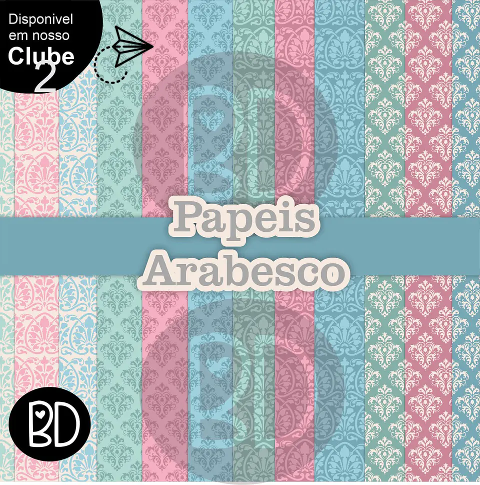 Kit Digital Papeis Arabescos 8 1