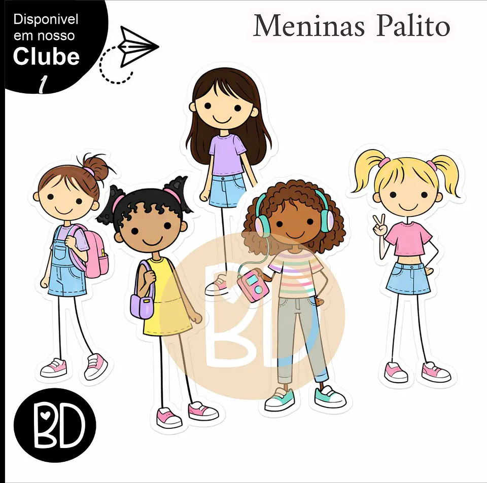 Kit Digital Clipasts Menina Palito 39 1