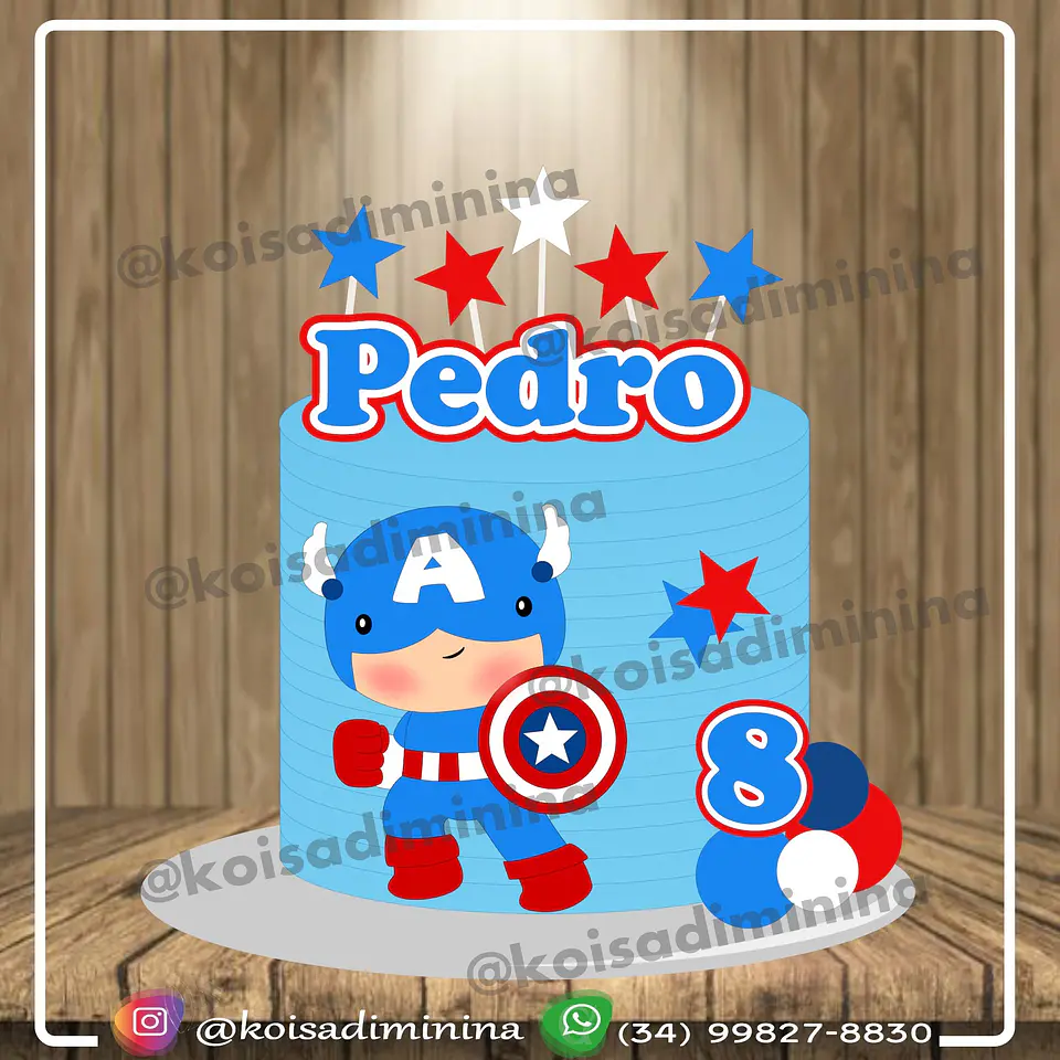 Arquivo de Corte Topo de Bolo Capitão América Baby Cute 2 1