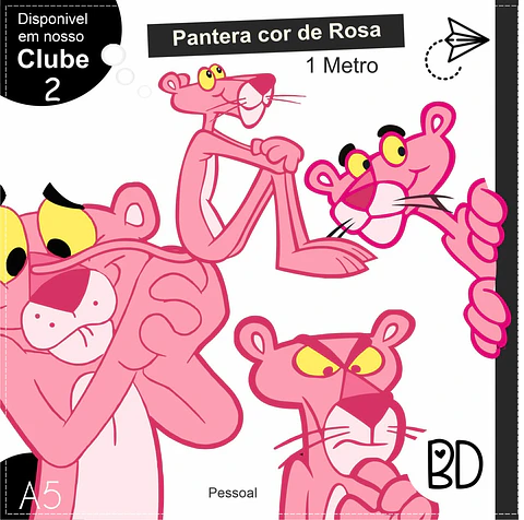Kit Digital Pantera Cor de Rosa 1 Metro 110