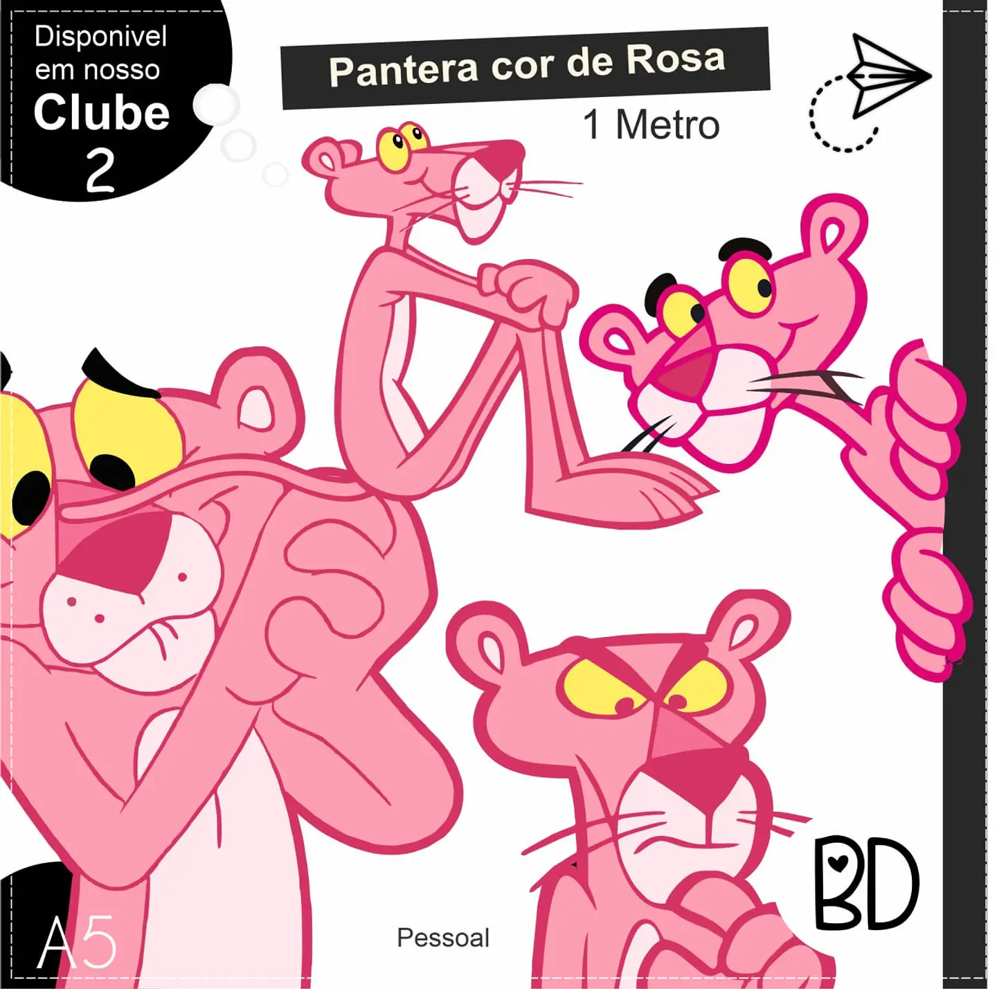 Kit Digital Pantera Cor de Rosa 1 Metro 110 1