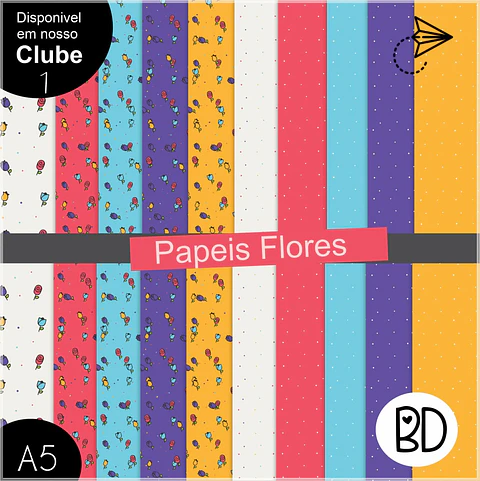 Kit Digital Flores 1 Papeis Digitais 47