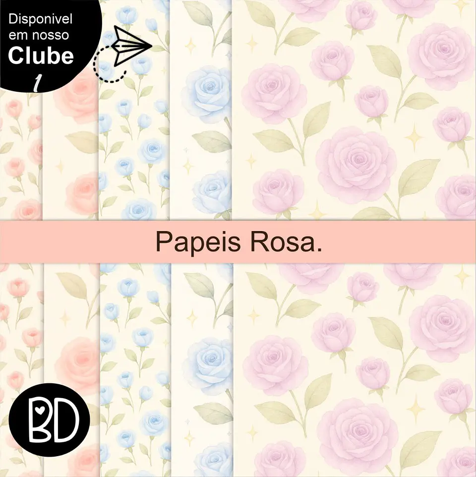 Kit Digital Papeis Rosas Cute 96 1