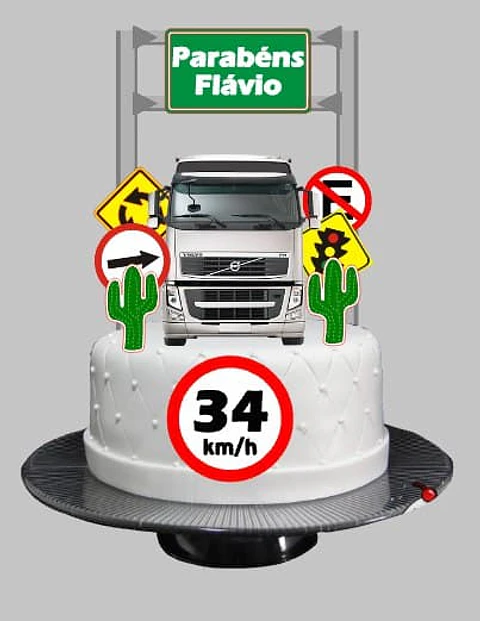 Arquivo de Corte Topo de Bolo Caminhão Caminhoneiro 4
