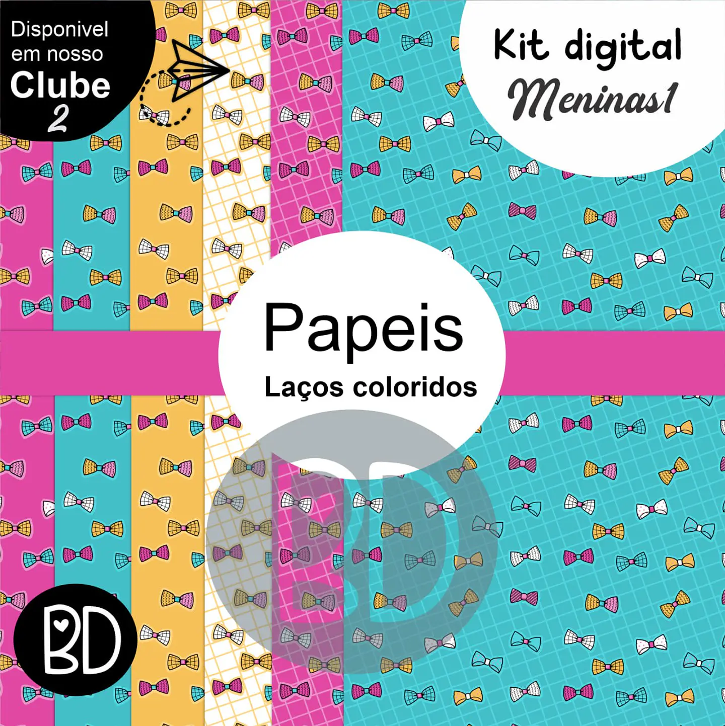 Kit Digital Papeis Lacinhos 85 1