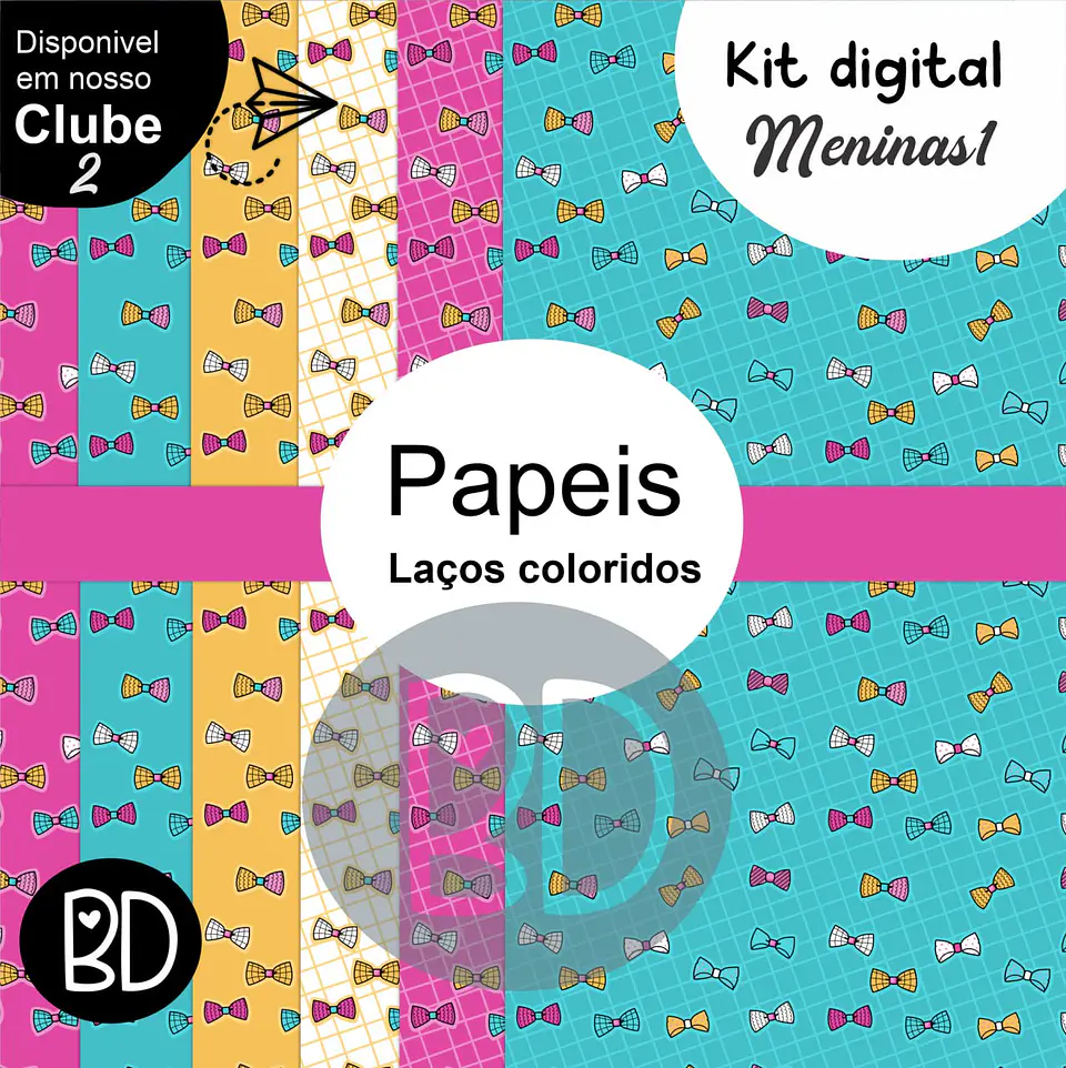 Kit Digital Papeis Lacinhos 85 1