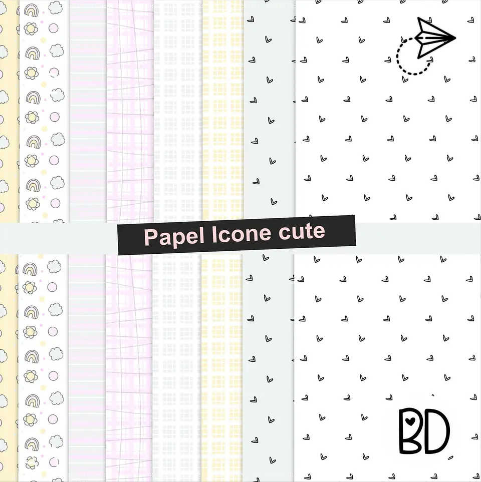Kit Digital Ícones Fofo Papéis 51 1