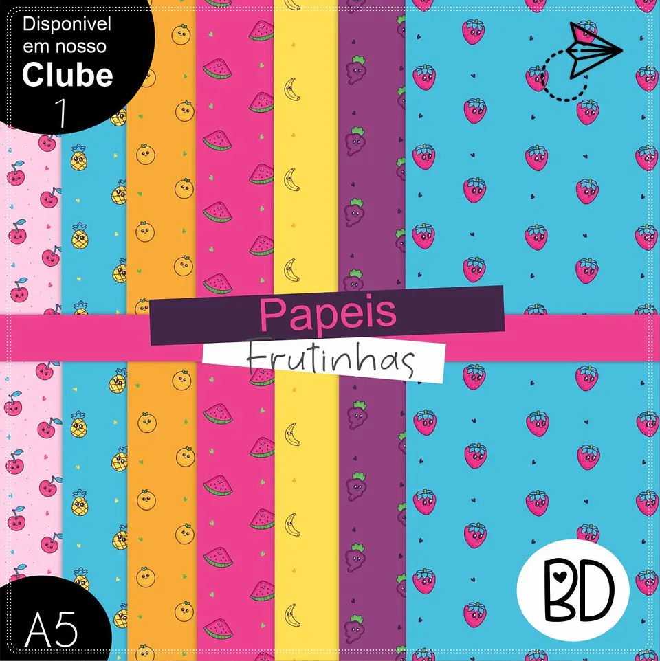 Kit Digital Frutinhas Papeis 50 1
