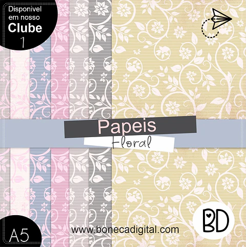 Kit Digital Flores Papéis 49