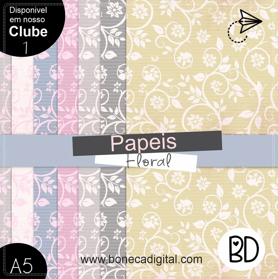 Kit Digital Flores Papéis 49 1