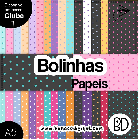 Kit Digital Poá Papéis 37
