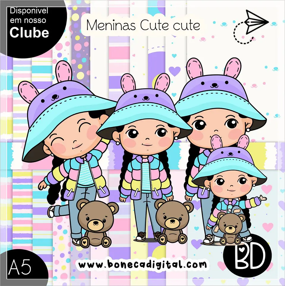 Kit Digital Menina Cute Cute 71 1