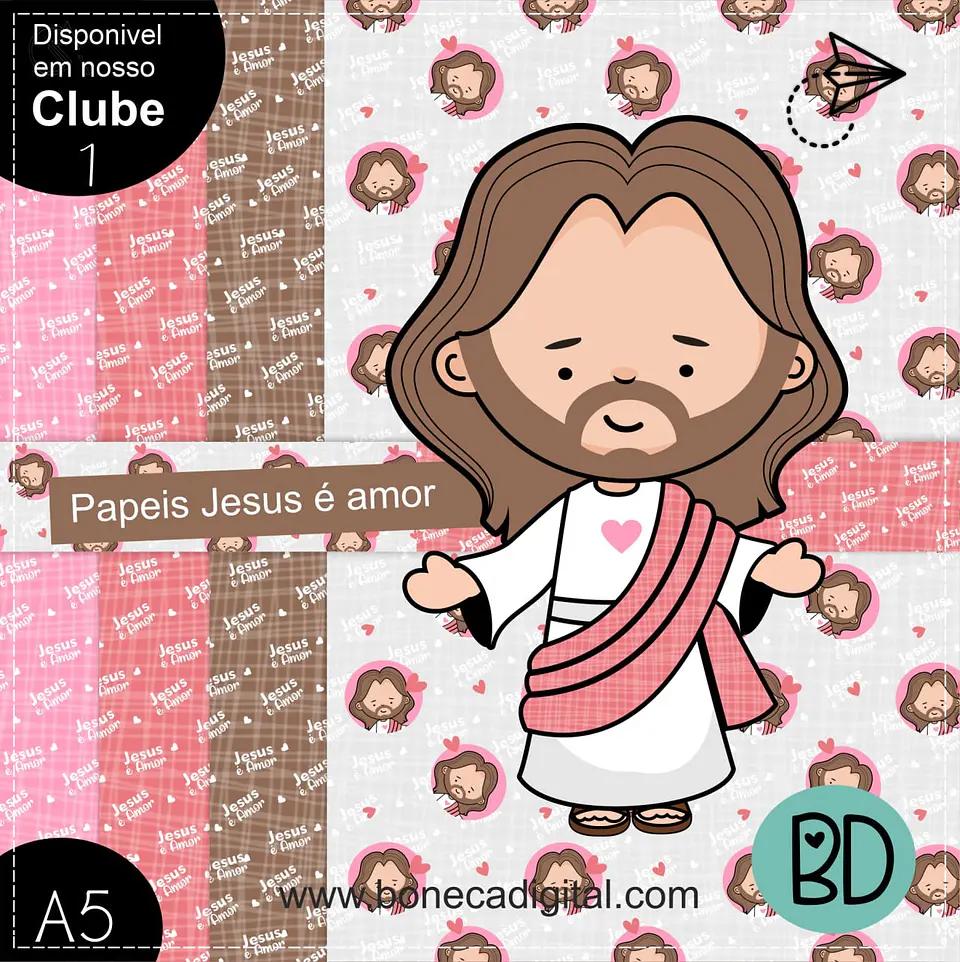 Kit Digital Papeis Jesus É Amor 15 1