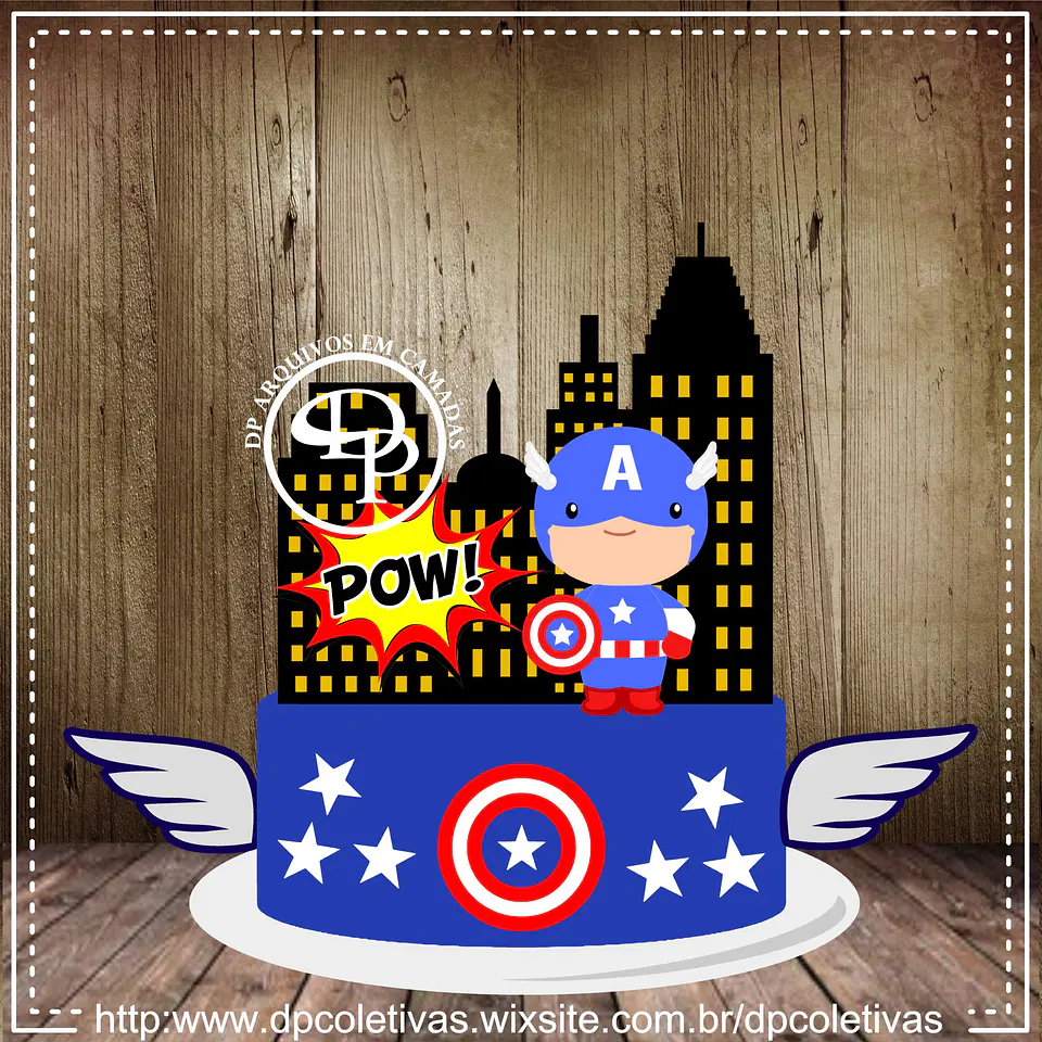 Arquivo de Corte Topo de Bolo Capitão América Baby Cute 9 1
