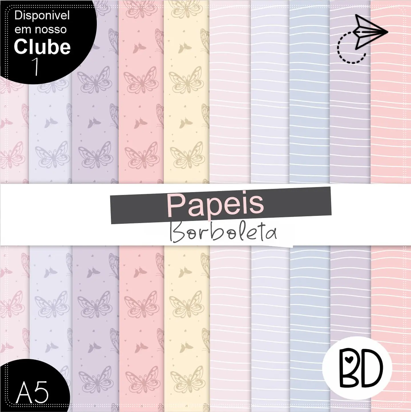 Kit Digital Borboletas Papéis 47 1