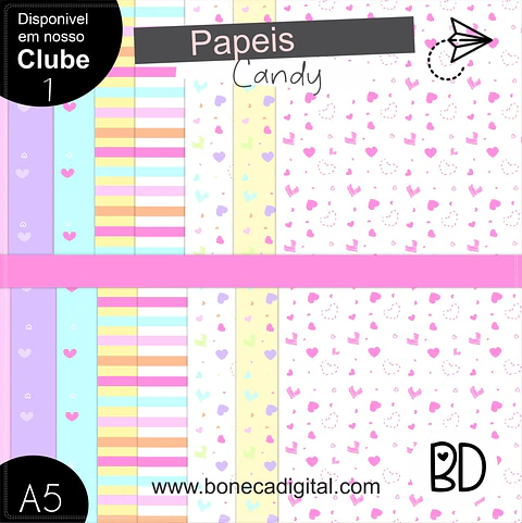 Kit Digital Papeis Candy 27