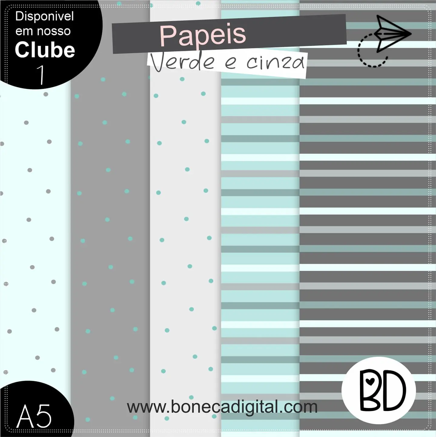Kit Digital Azul Baby Papéis 44 1