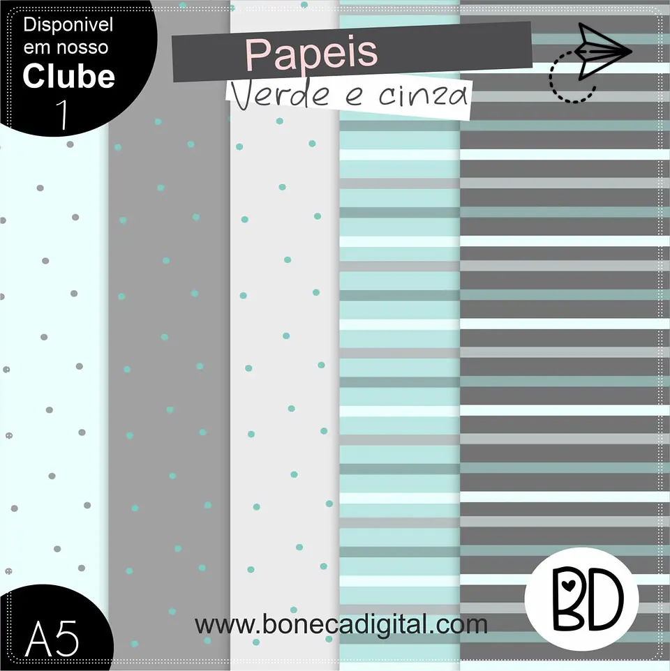 Kit Digital Azul Baby Papéis 44 1