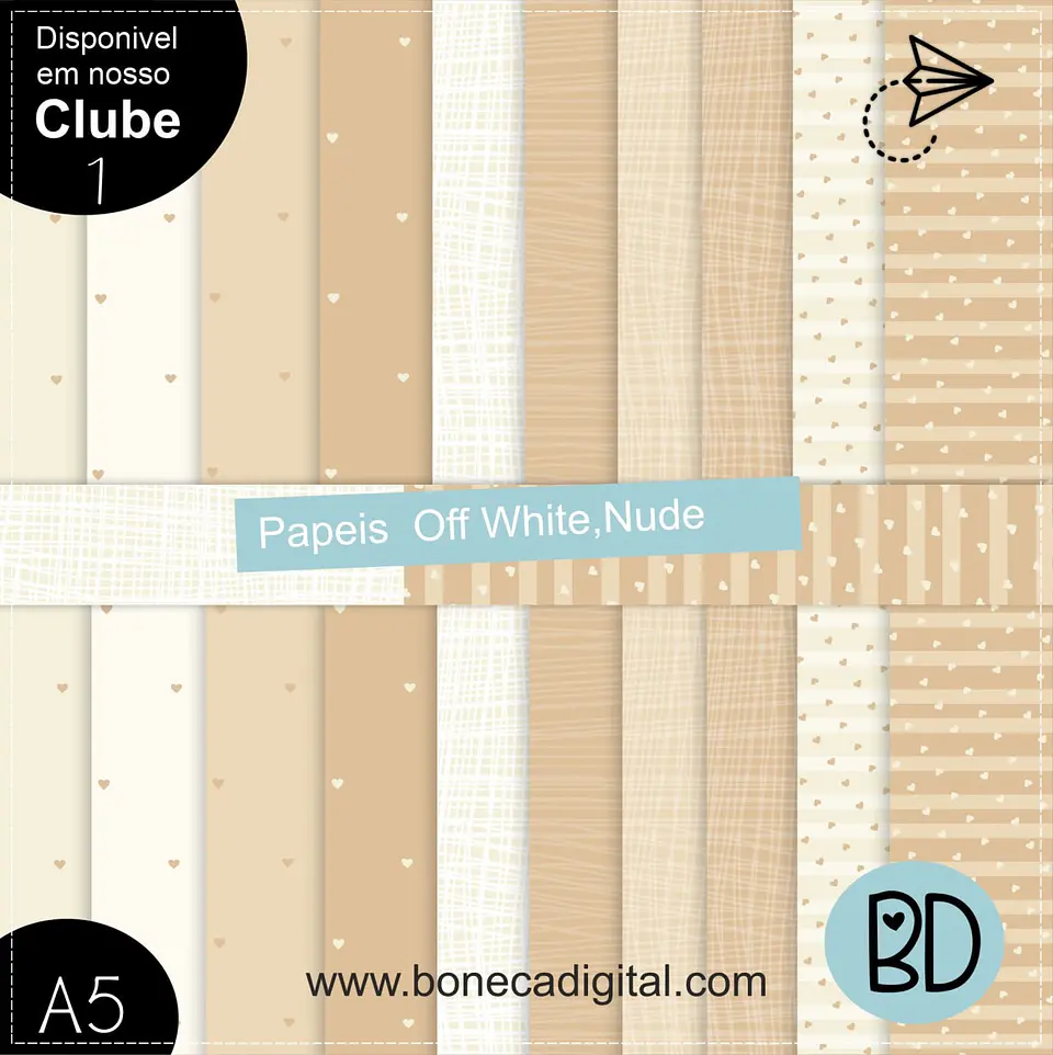 Kit Digital Off White Papéis 7 1