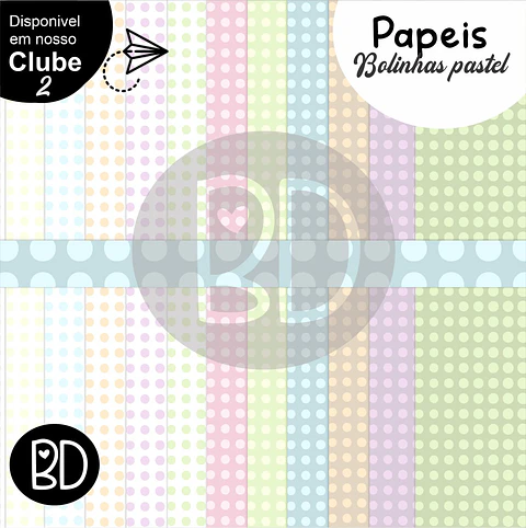 Kit Digital Bolinhas Pastel 50