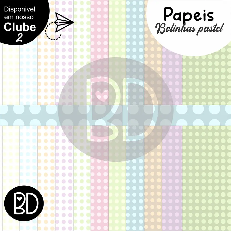 Kit Digital Bolinhas Pastel 50 1