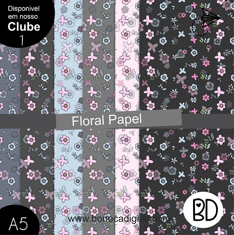 Kit Digital Floral Papeis 44
