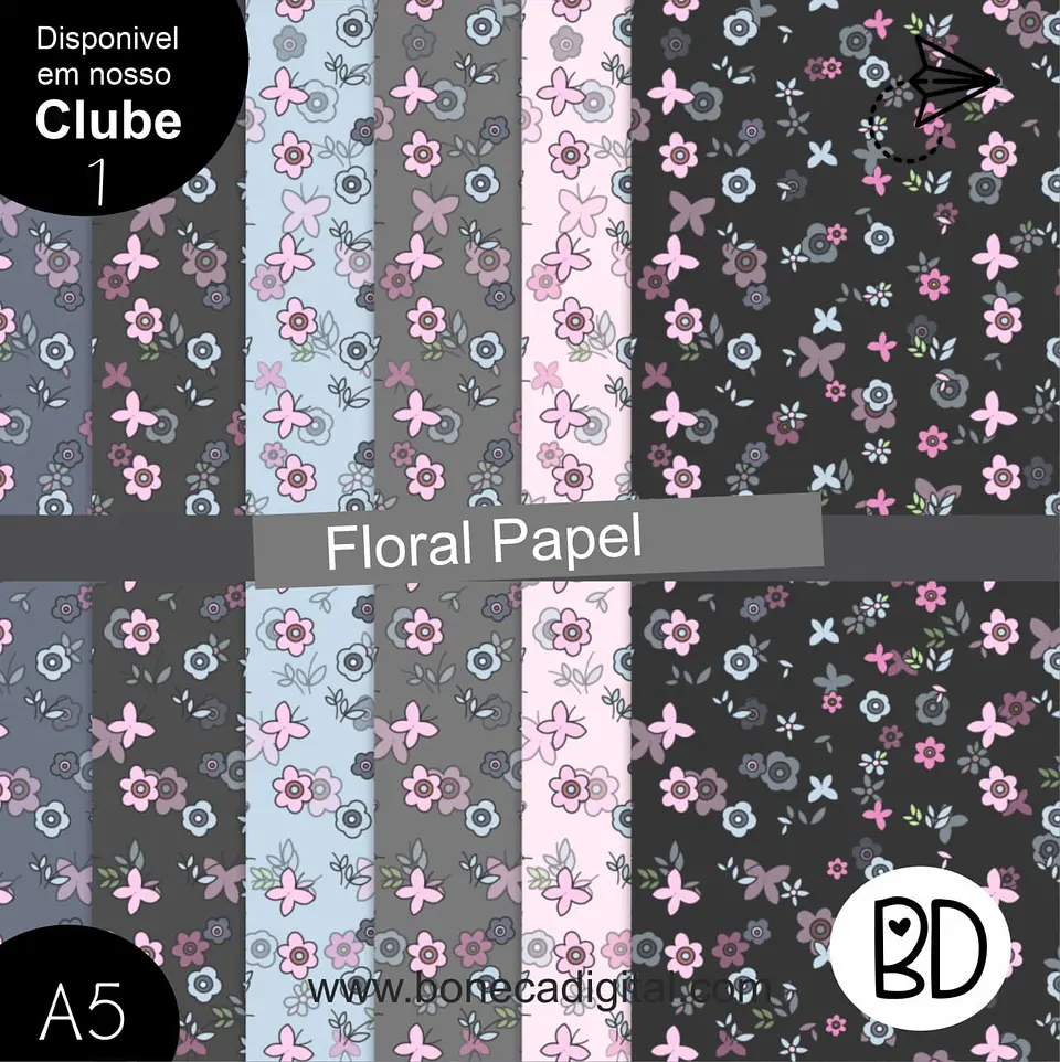 Kit Digital Floral Papeis 44 1