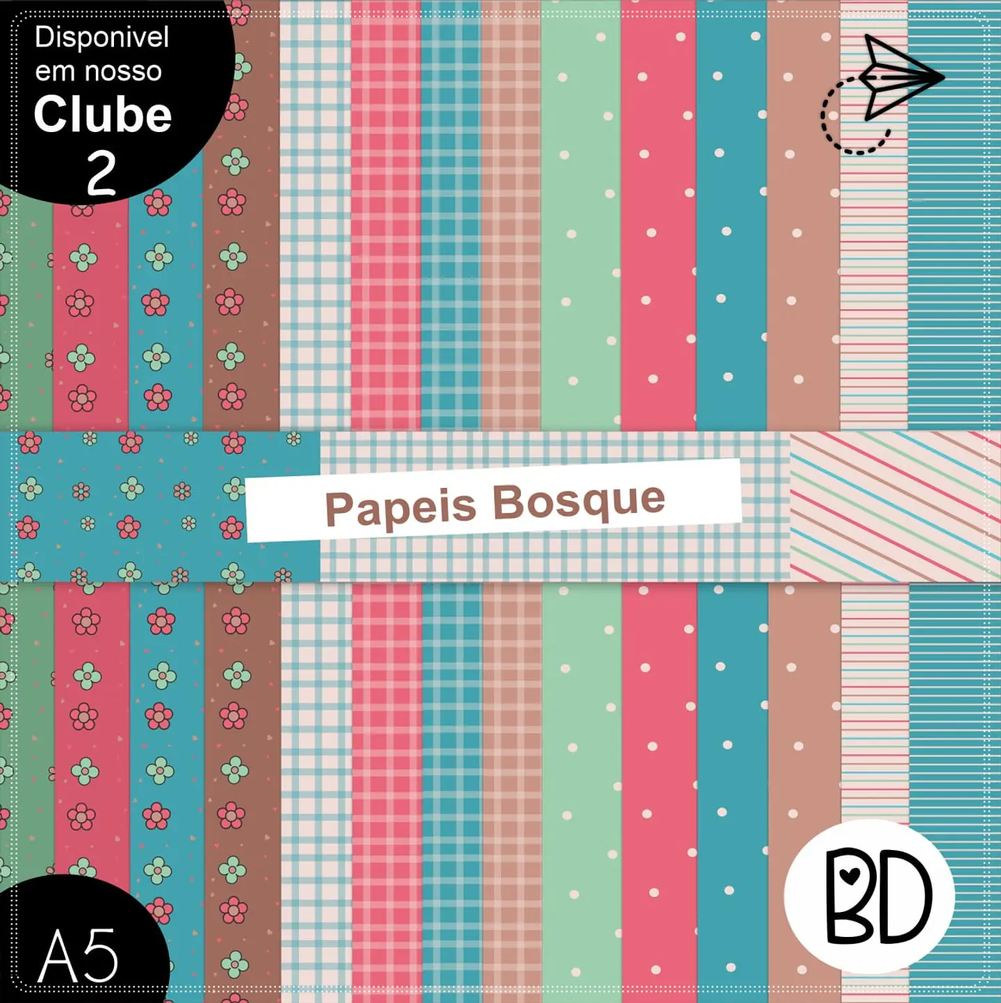 Kit Digital Bosque Papéis 48 1