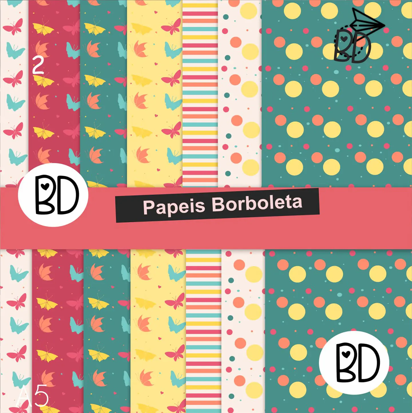 Kit Digital 50 Borboleta Papeis Digitais 25 1