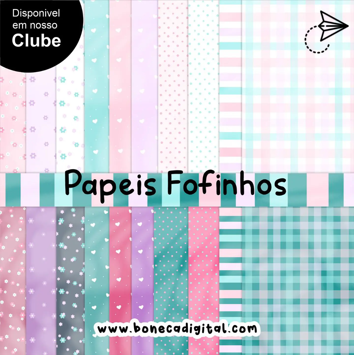 Kit Digital Papeis Fofinhos Clube 19 1