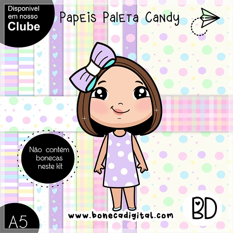 Kit Digital Papeis Paleta Candy 18