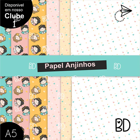 Kit Digital 47 Anjinhos Papeis Digitais 22