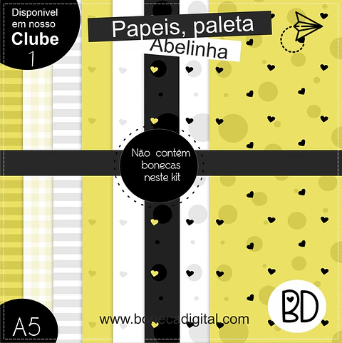 Kit Digital Abelhinha Papeis 38