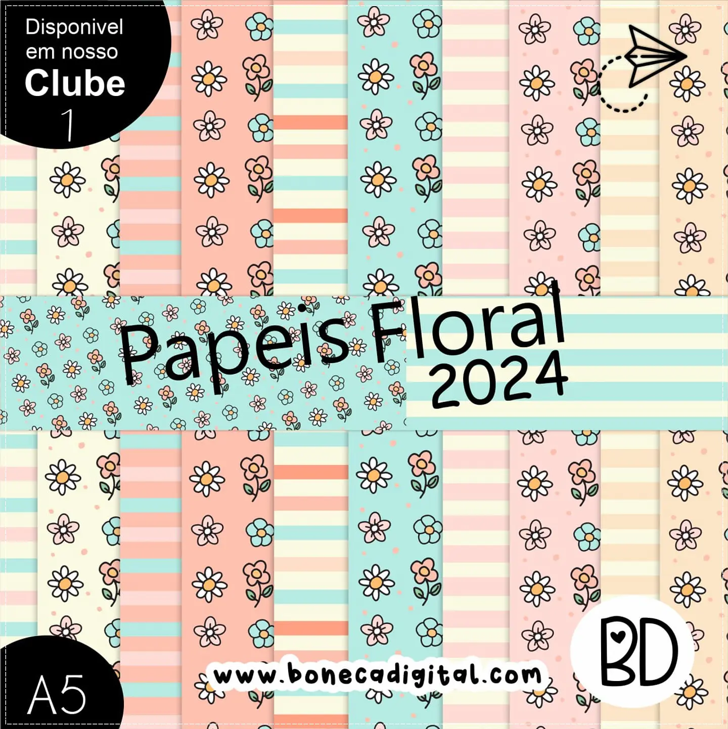 Kit Digital Peach Floral 32 1