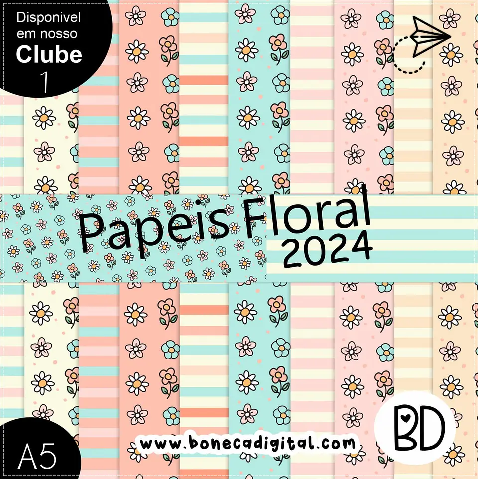 Kit Digital Peach Floral 32 1