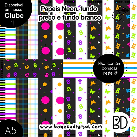 Kit Digital Neon Papeis 31