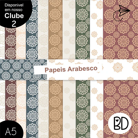 Kit Digital 36 Papreis Arabescos 20