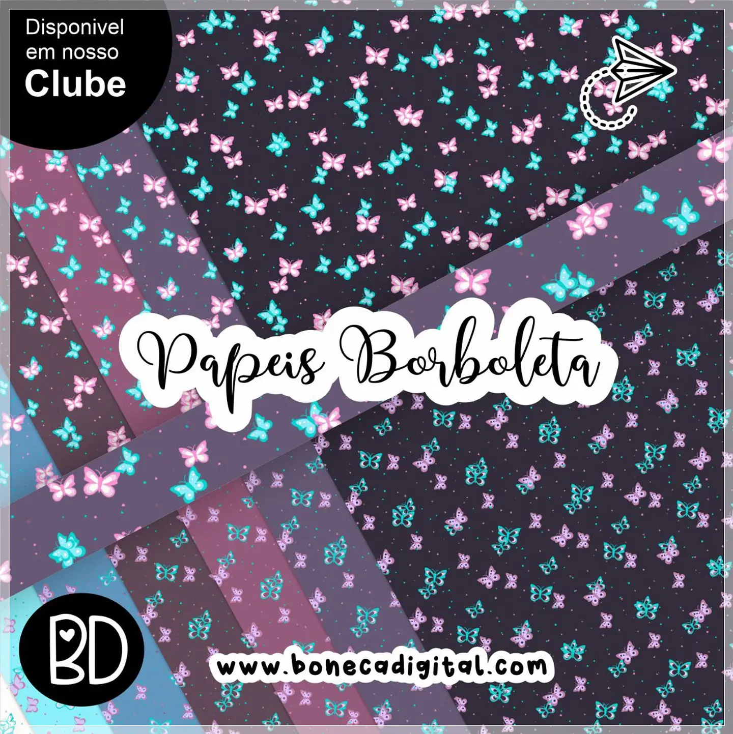Kit Digital Bd Papeis Borboletas 14 1